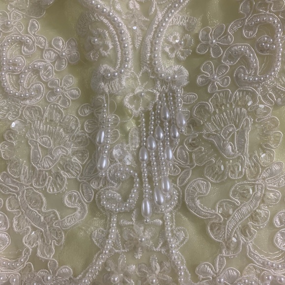 Vintage Kids Beaded Yellow and White Dress - Picture 4 of 12